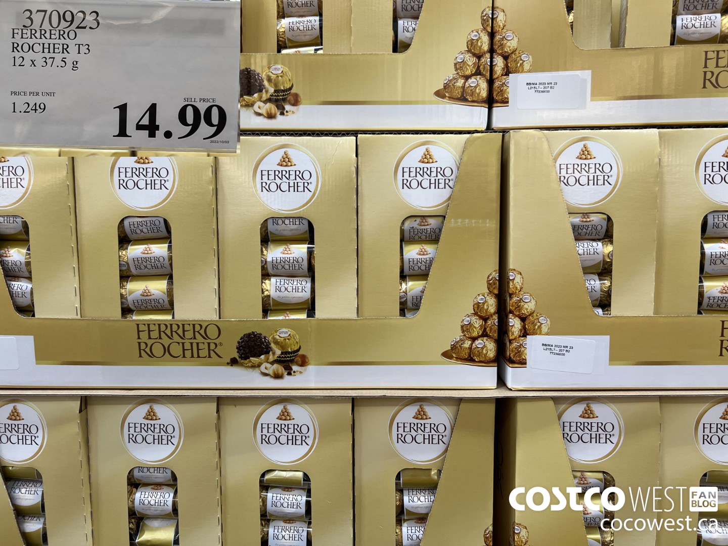 370923 FERRERO ROCHER T3 12 X 37.5G $14.99