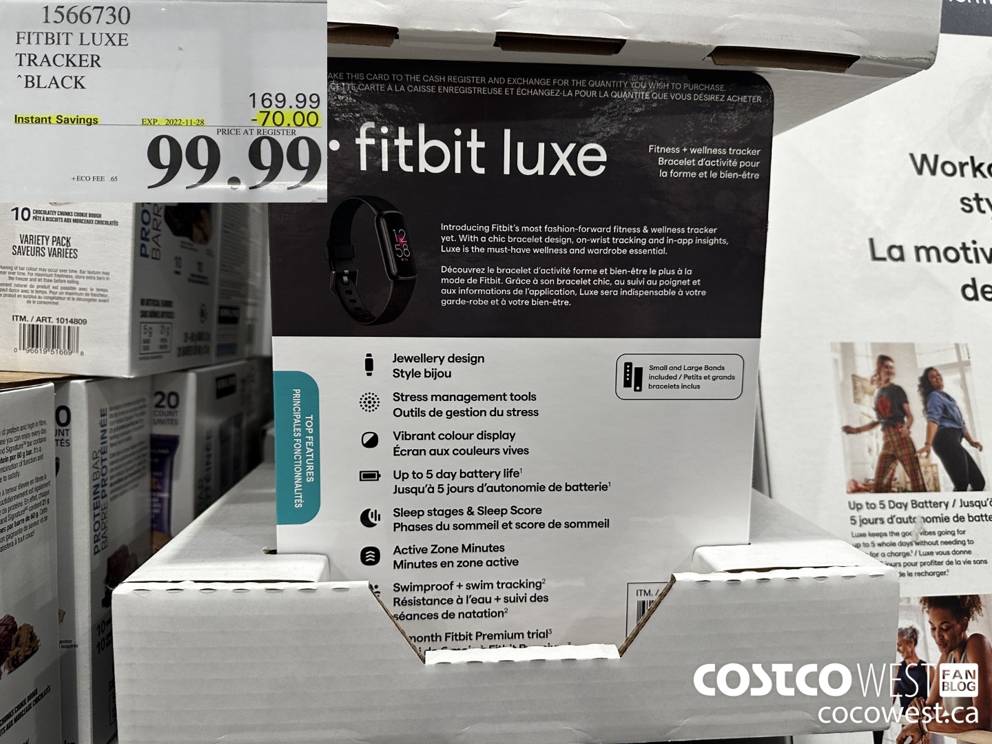 1566730 FITBIT LUXE TRACKER BLACK ($70.00 INSTANT SAVINGS EXPIRES ON 2022-11-28) $99.99