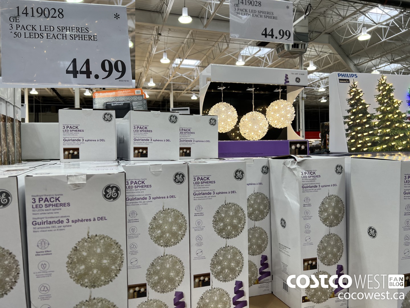 1419028 GE 3 PACK LED SPHERES 50 LEDS EACH SPHERE $44.99