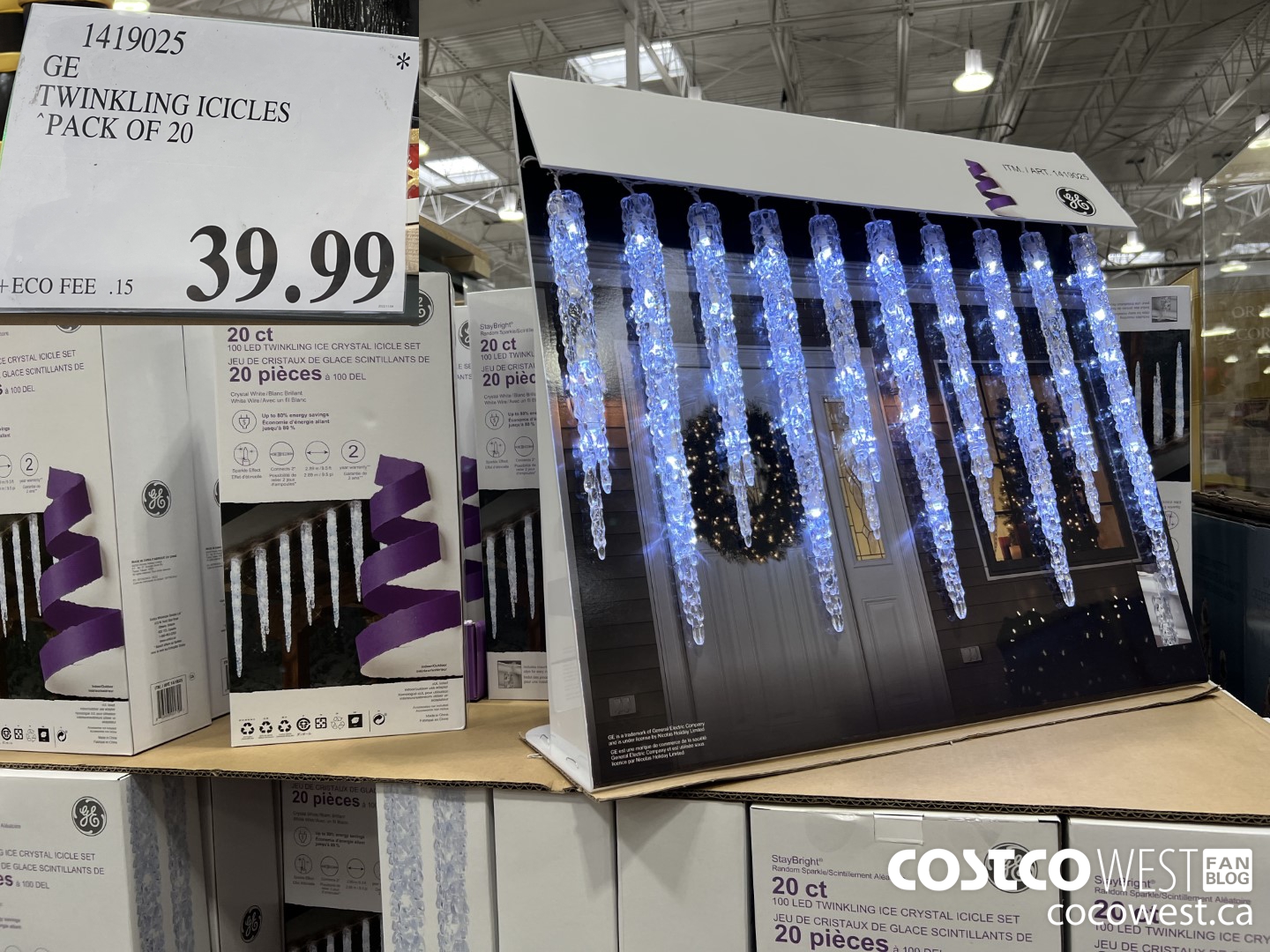1419025 GE TWINKLING ICICLES PACK OF 20 $39.99