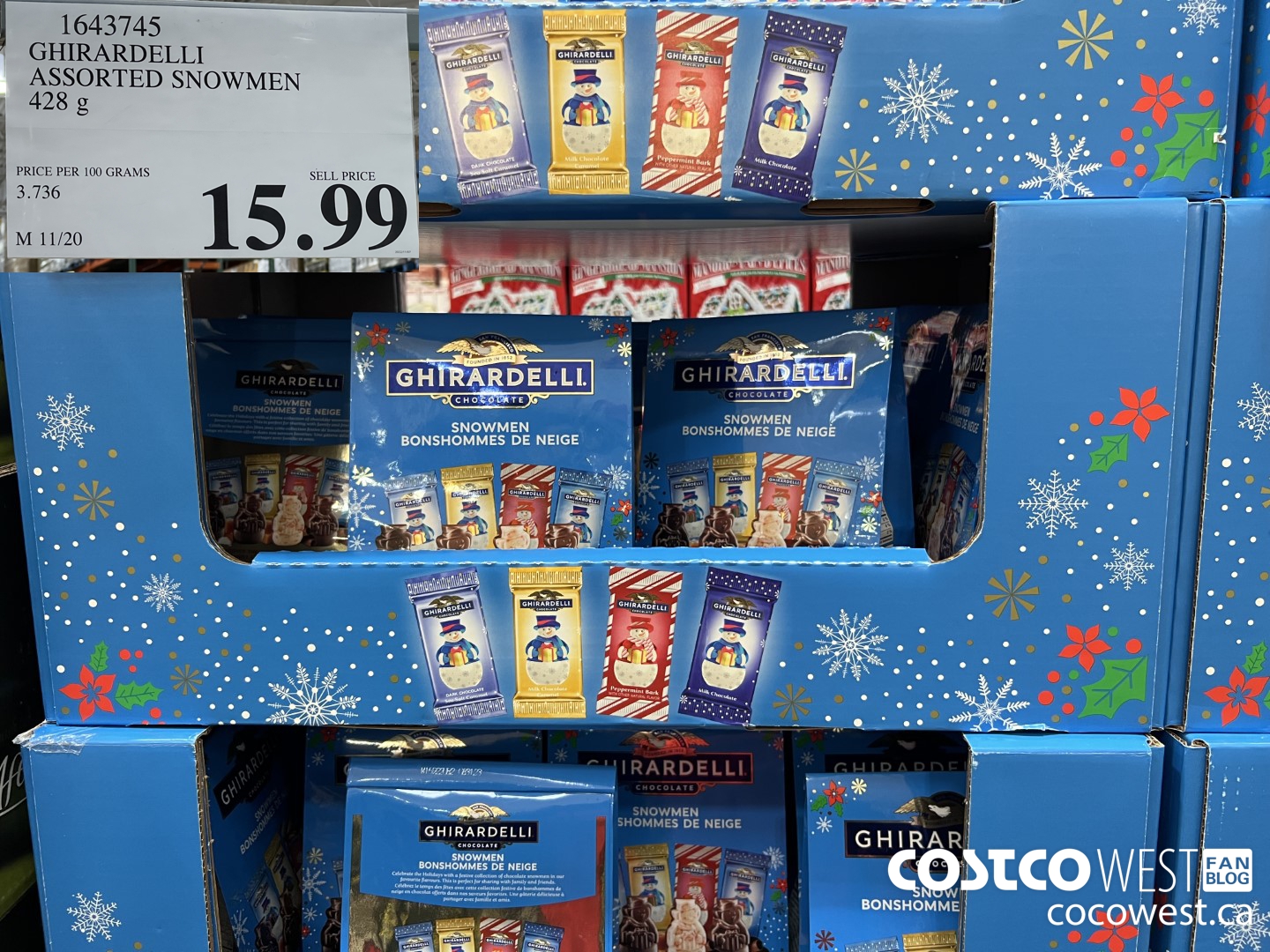 1643745 GHIRARDELLI ASSORTED SNOWMEN 428 G $15.99