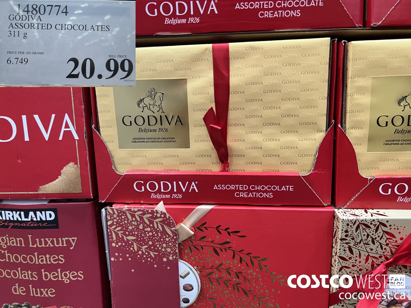 1480774 GODIVA ASSORTED CHOCOLATES 311 g $20.99