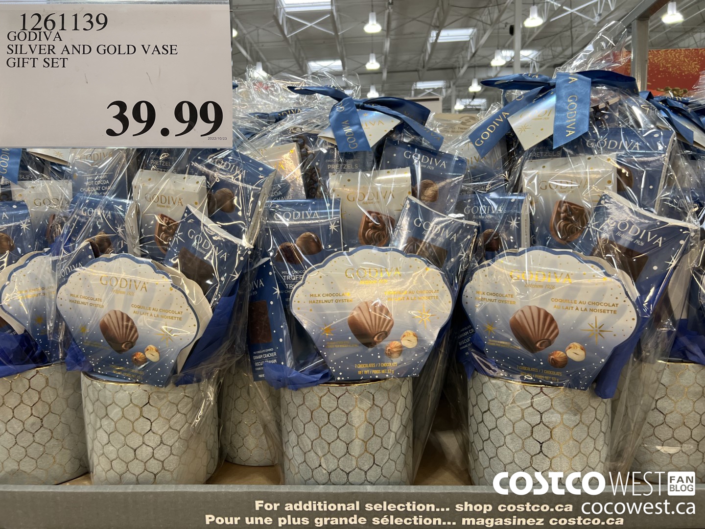 1261139 GODIVA SILVER AND GOLD VASE GIFT SET $39.99