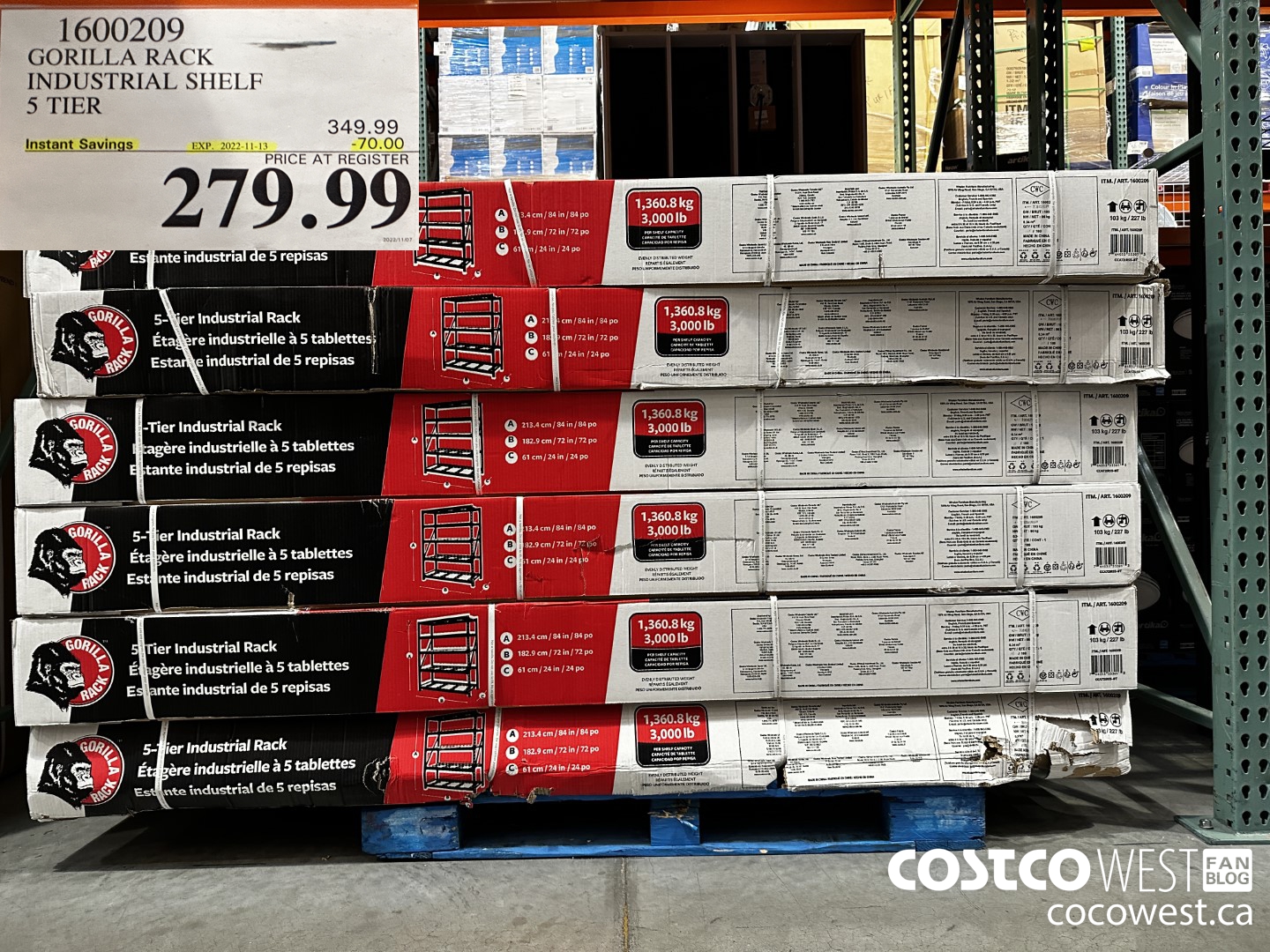 1600205 GORILLA STORAGE RACK 5 TIER 20 00 INSTANT SAVINGS EXPIRES ON 2020  08 30 79 99 - Costco East Fan Blog