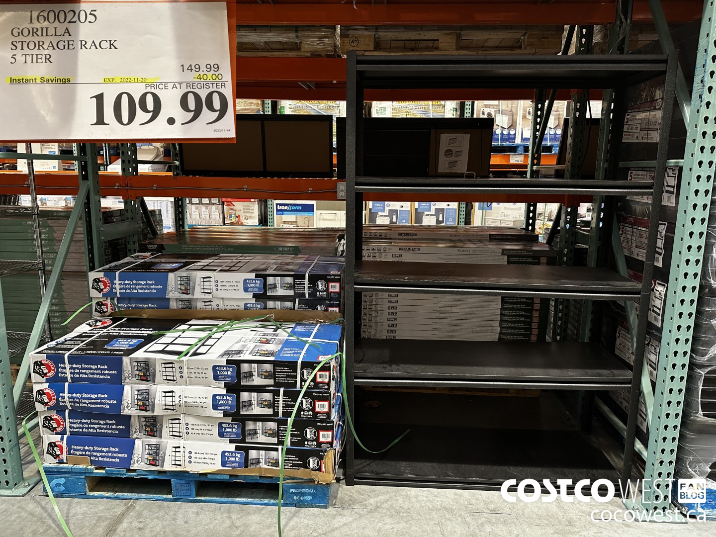 1600205 GORILLA STORAGE RACK 5 TIER 20 00 INSTANT SAVINGS EXPIRES ON 2020  08 30 79 99 - Costco East Fan Blog