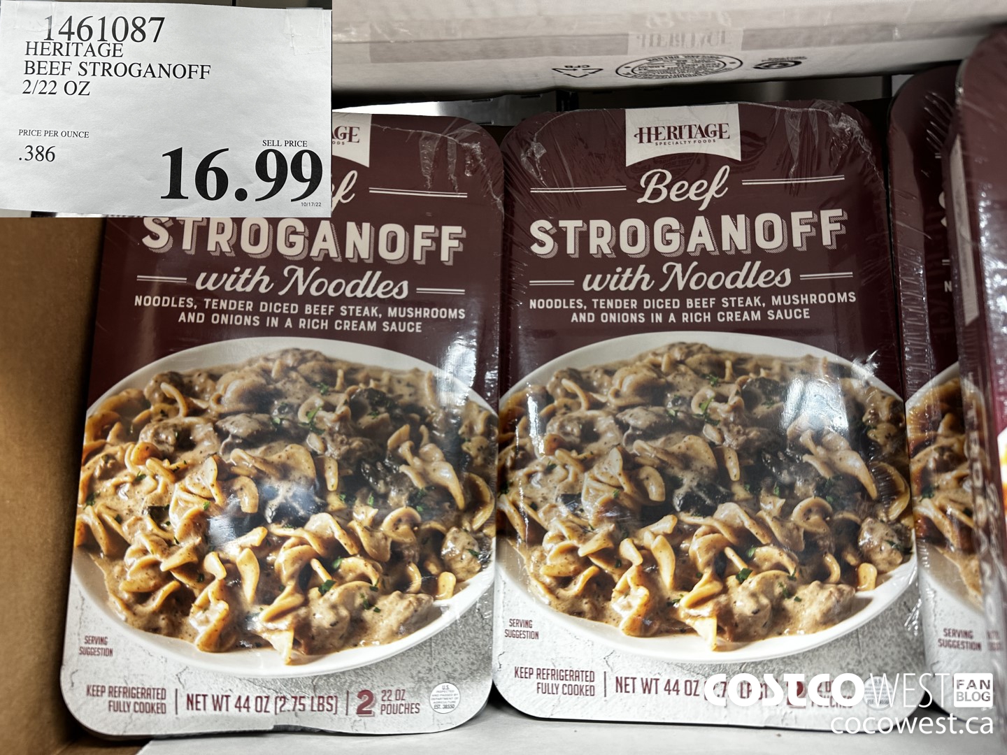 1461087 HERITAGE BEEF STROGANOFF 2/22 OZ  $16.99