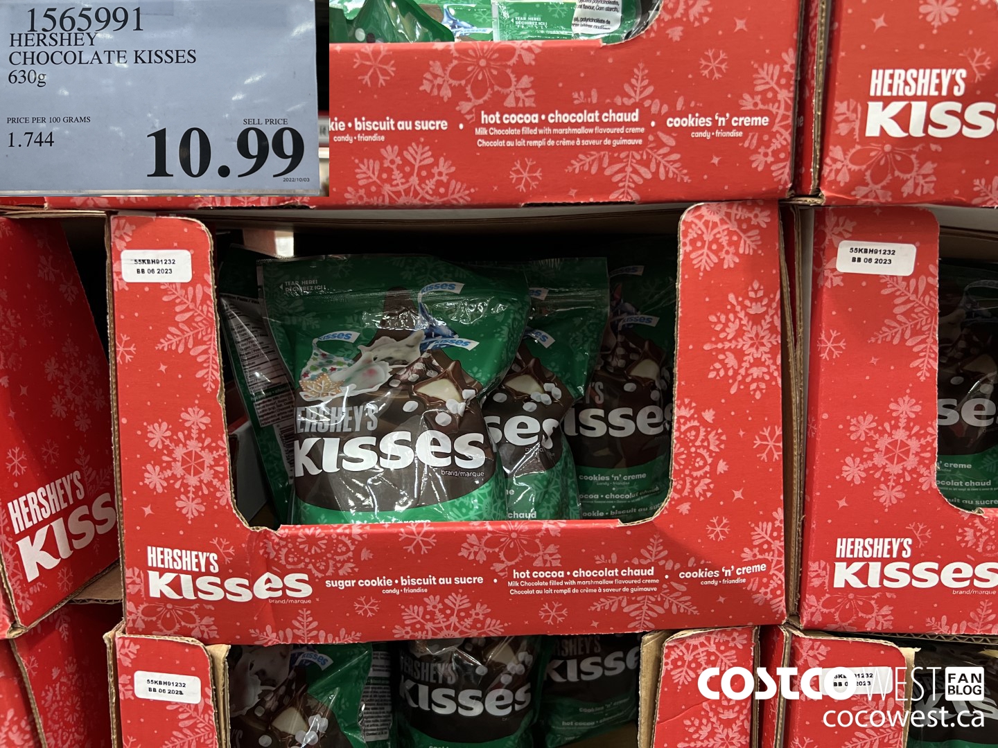 1565991 HERSHEY CHOCOLATE KISSES 630G $10.99