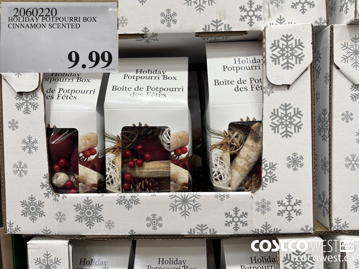 2060220 HOLIDAY POTPOURRI BOX CINNAMON SCENTED $9.99