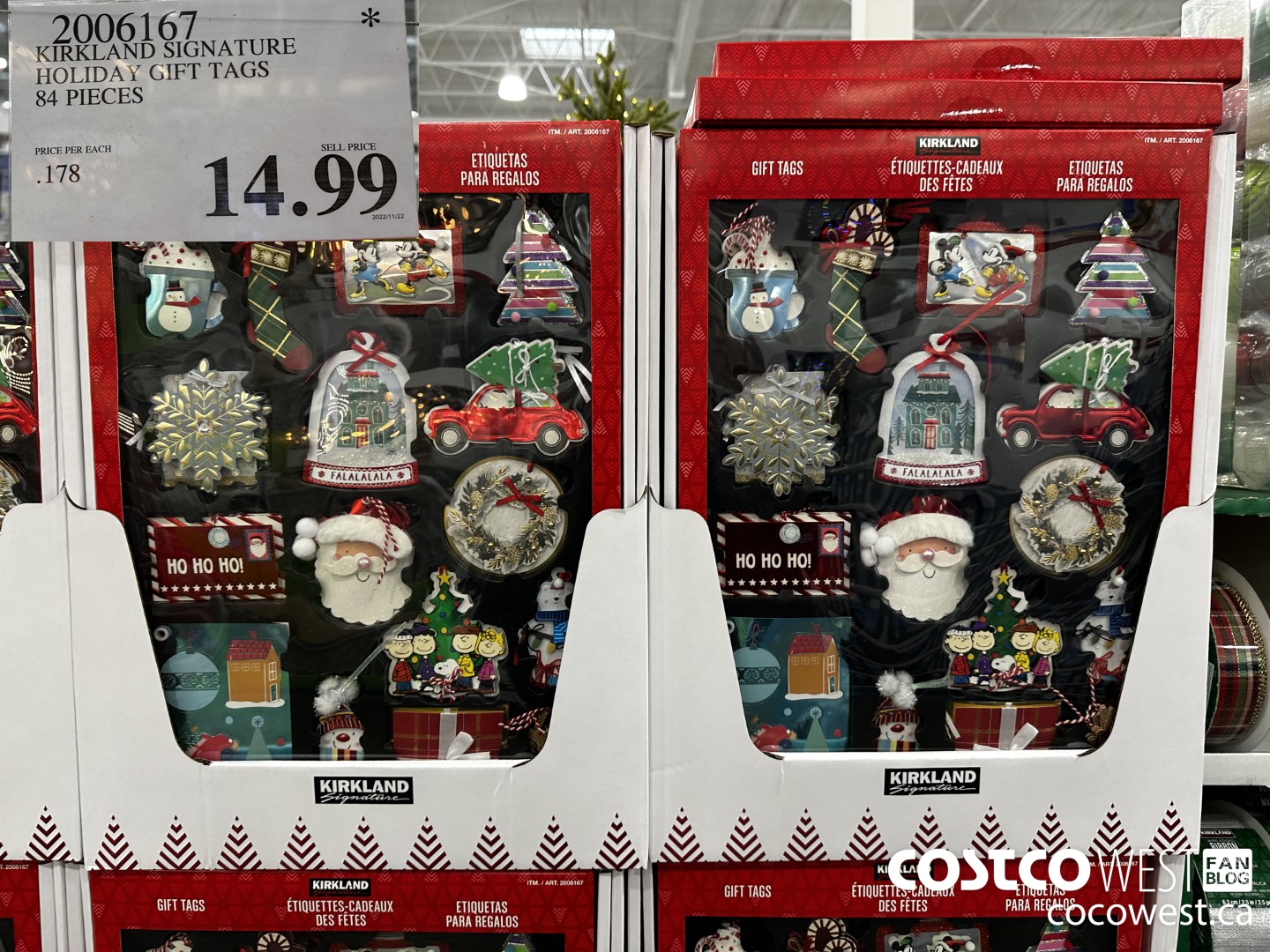 2006167 KIRKLAND SIGNATURE HOLIDAY GIFT TAGS 84 PIECES $14.99