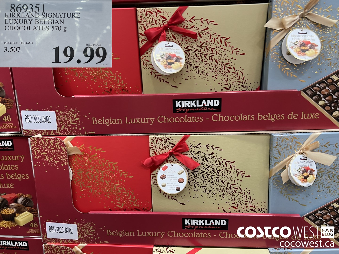 869351 KIRKLAND SIGNATURE LUXURY BELGIAN CHOCOLATES 570 g $19.99