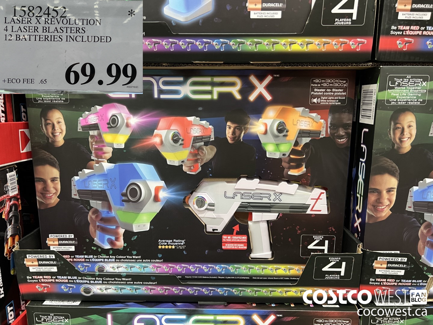 1582452 LASER X REVOLUTION 4 LASER BLASTERS 12 BATTERIES INCLUDED $69.99