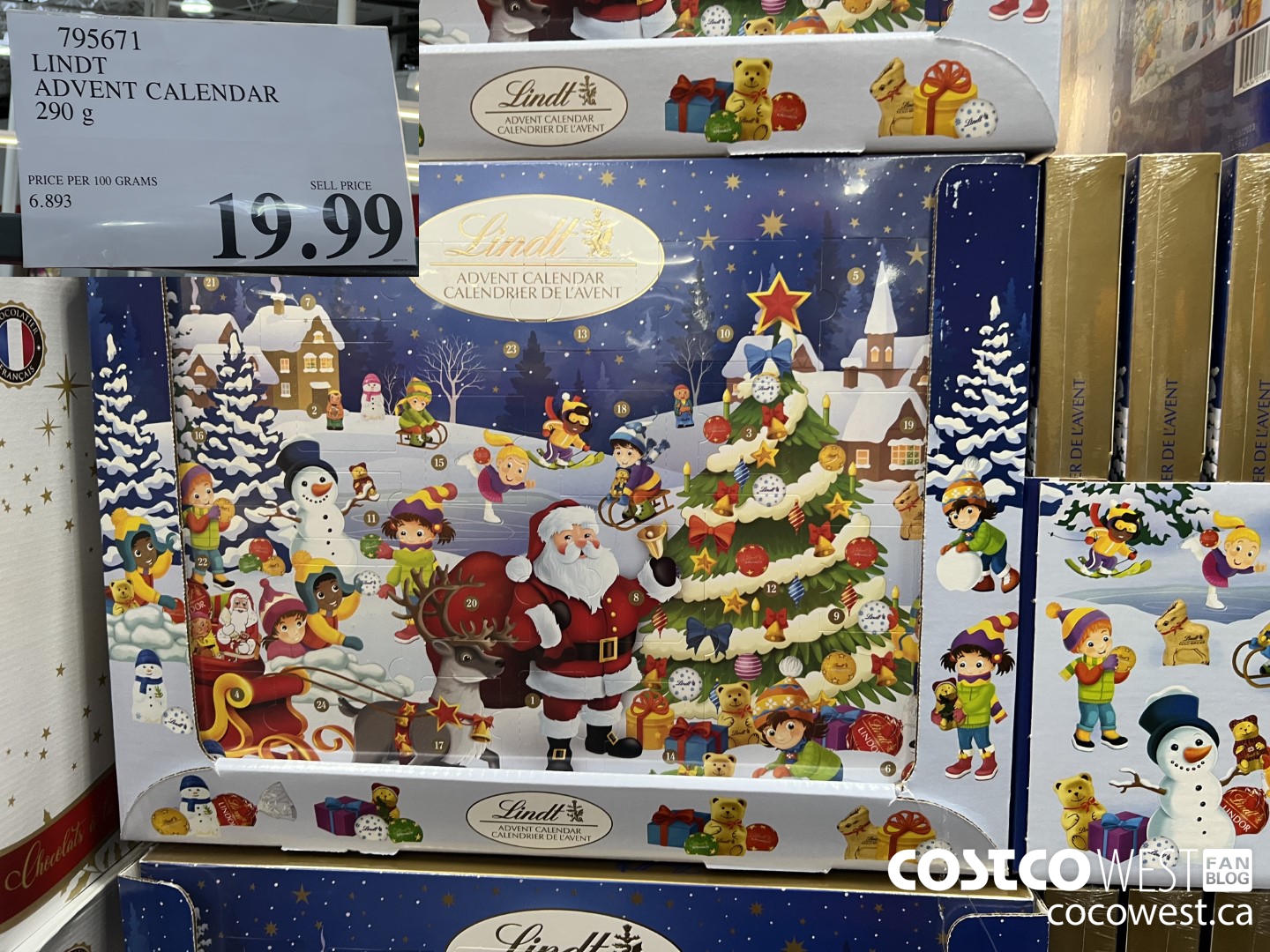 795671 LINDT ADVENT CALENDAR 290 G $19.99