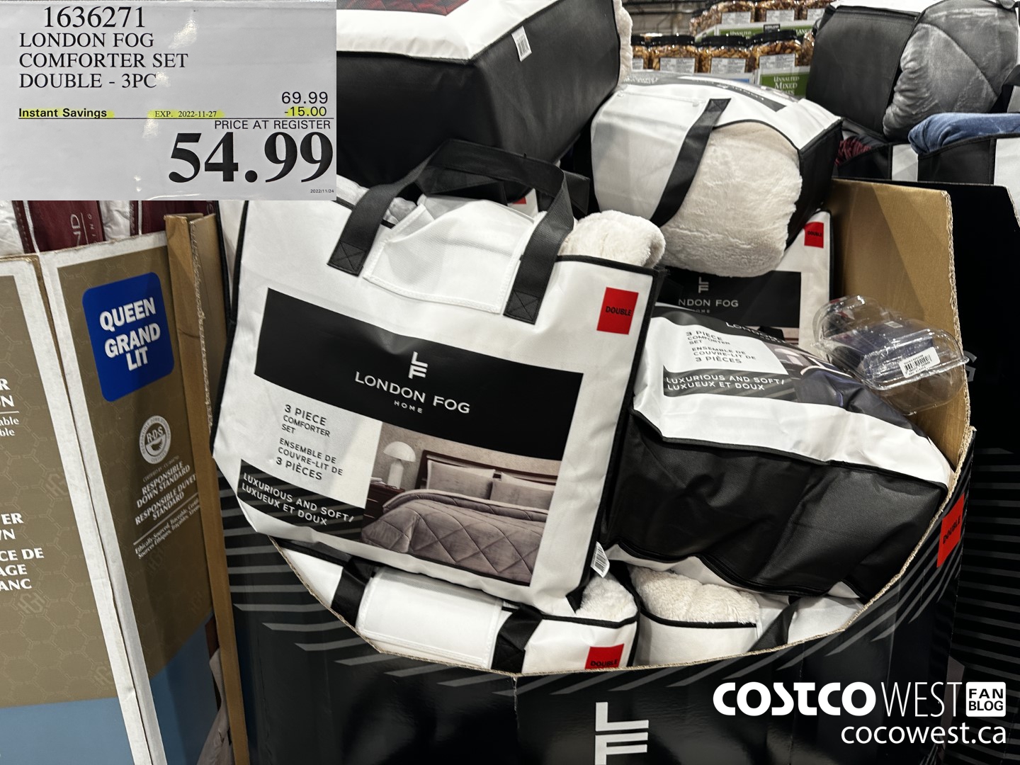 1636271 LONDON FOG COMFORTER SET DOUBLE 3PC ($15.00 INSTANT SAVINGS EXPIRES ON 2022-11-27) $54.99