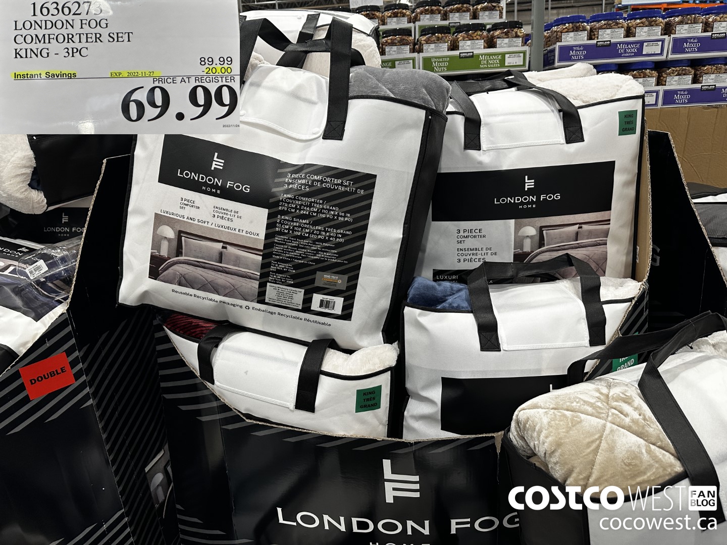 1636273 LONDON FOG COMFORTER SET KING 3PC ($20.00 INSTANT SAVINGS EXPIRES ON 2022-11-27) $69.99