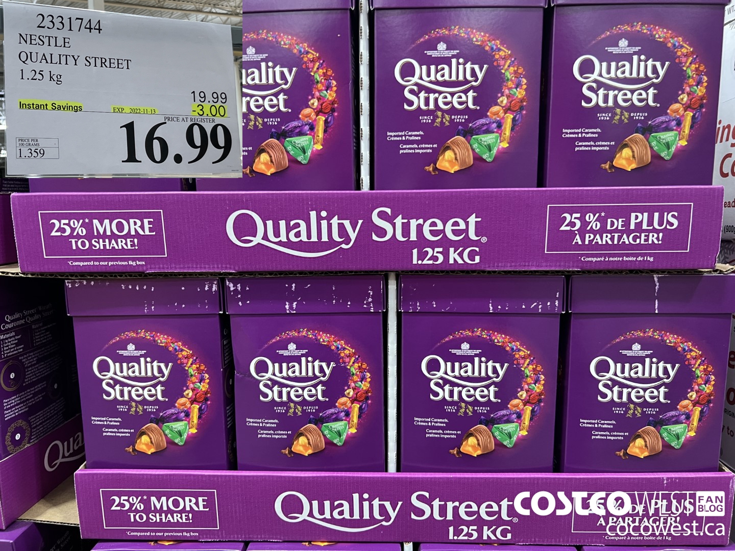 2331744 NESTLE QUALITY STREET 1.25 kg ($3.00 INSTANT SAVINGS EXPIRES ON 2022-11-13) $16.99