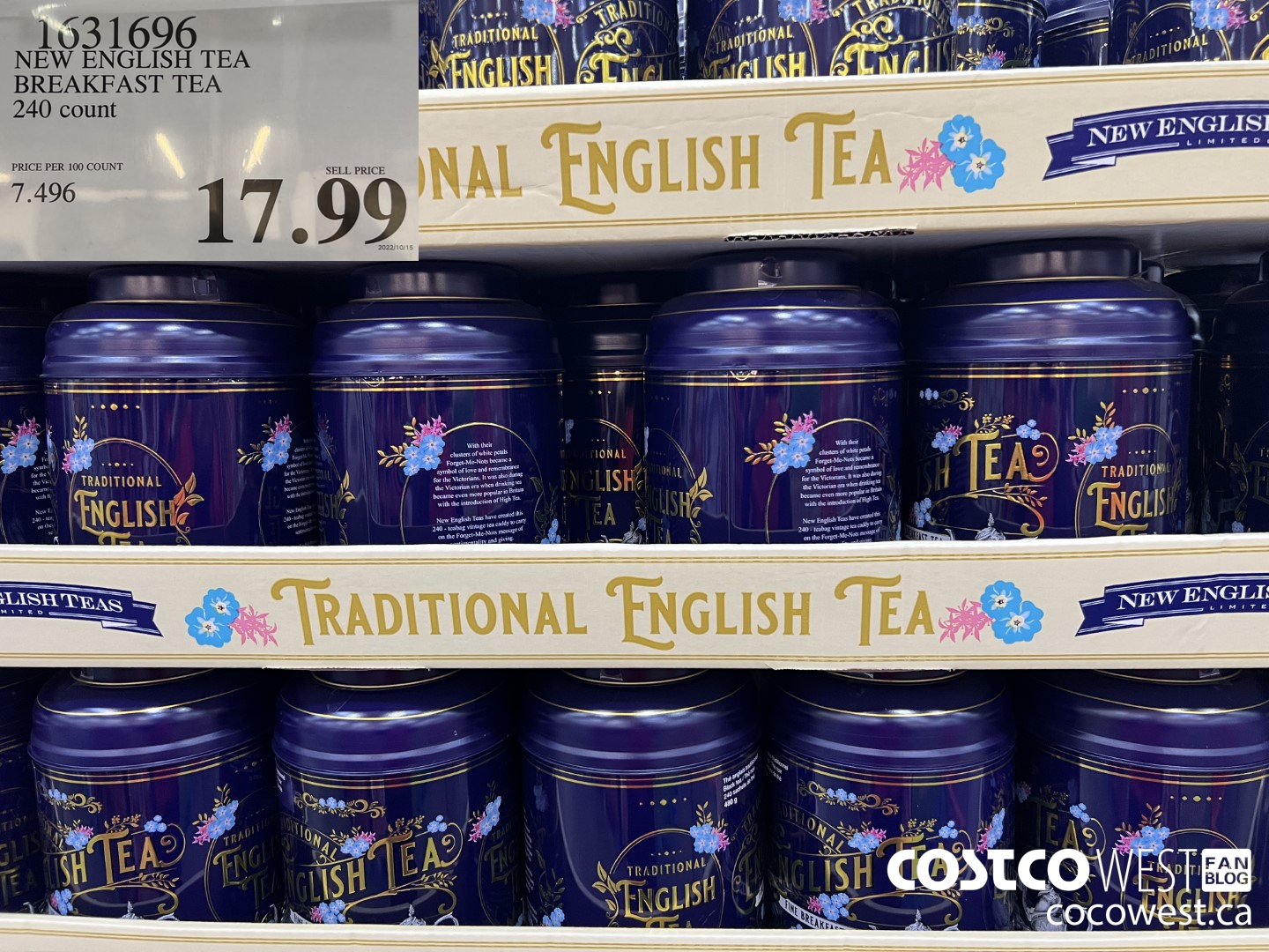 1631696 NEW ENGLISH TEA BREAKFAST TEA 240 COUNT $17.99