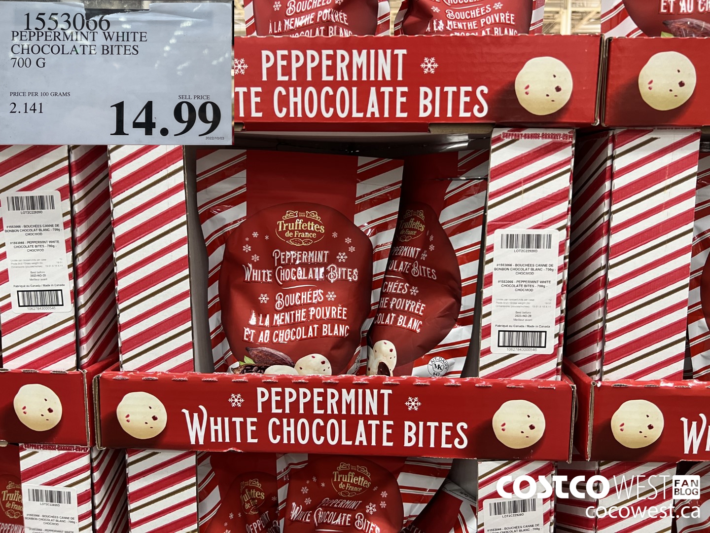 1553066 PEPPERMINT WHITE CHOCOLATE BITES 700 G  $14.99
