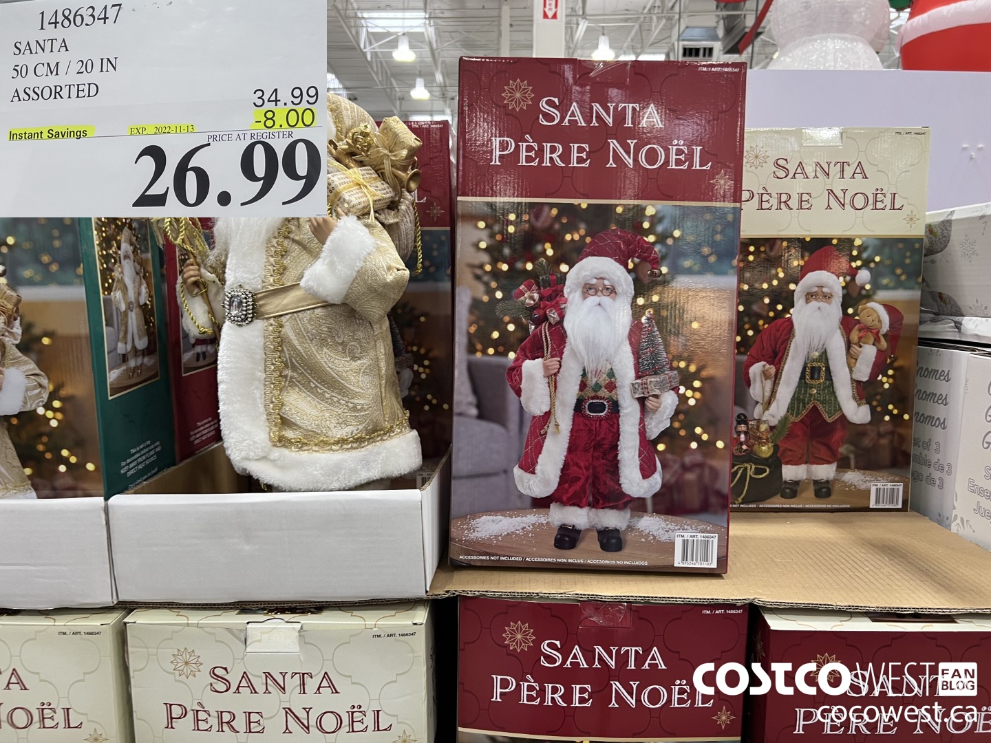 1486347 SANTA 50 CM / 20 IN ASSORTED  ($8.00 INSTANT SAVINGS EXPIRES ON 2022-11-13) $26.99