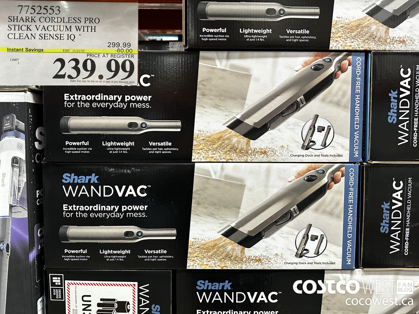 7752553 SHARK CORDLESS PRO STICK VACUUM WITH CLEAN SENSE IQ ($60.00 INSTANT SAVINGS EXPIRES ON 2022-11-21) $239.99