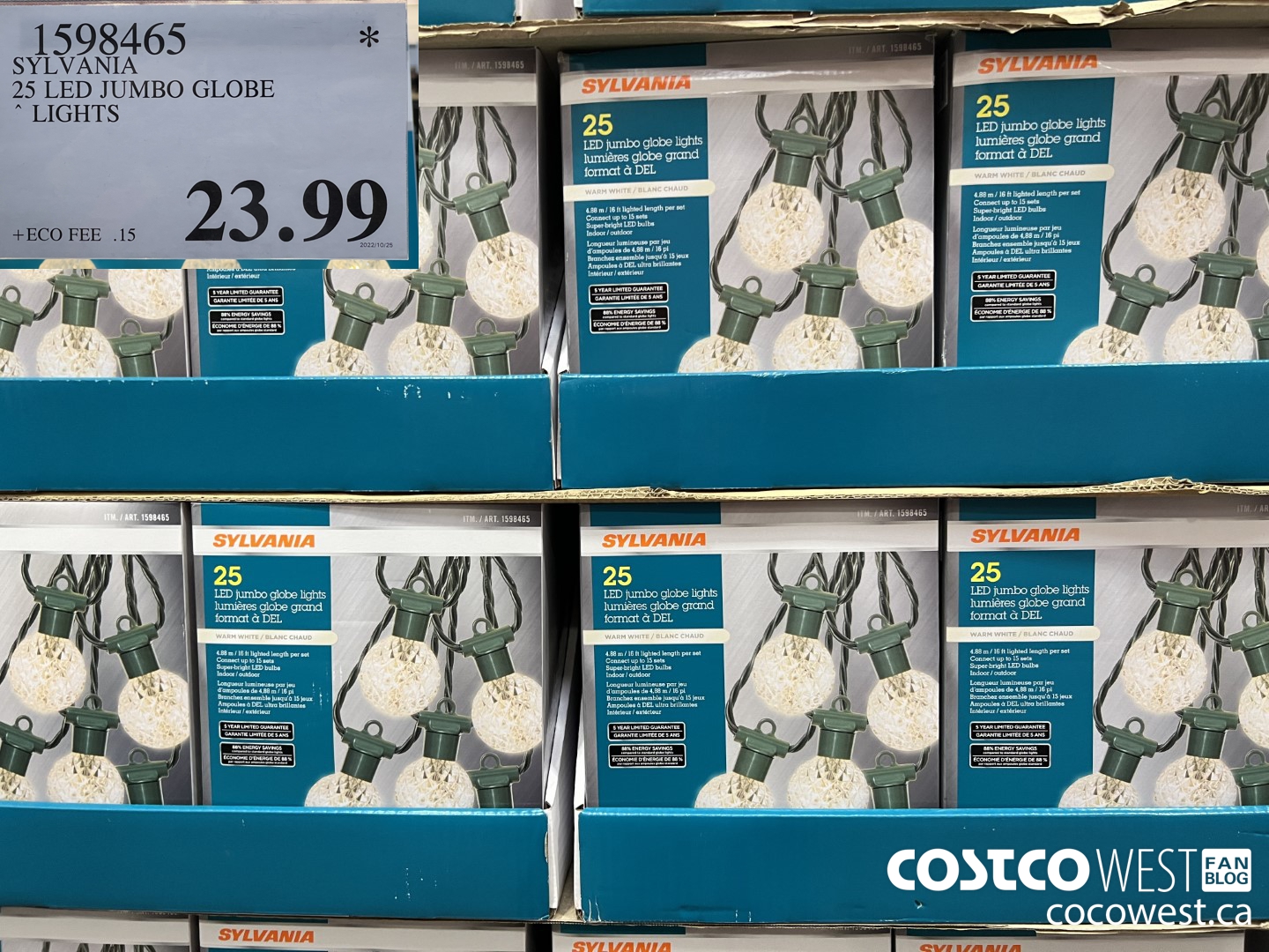 1598465 SYLVANIA 25 LED JUMBO GLOBE LIGHTS $23.99