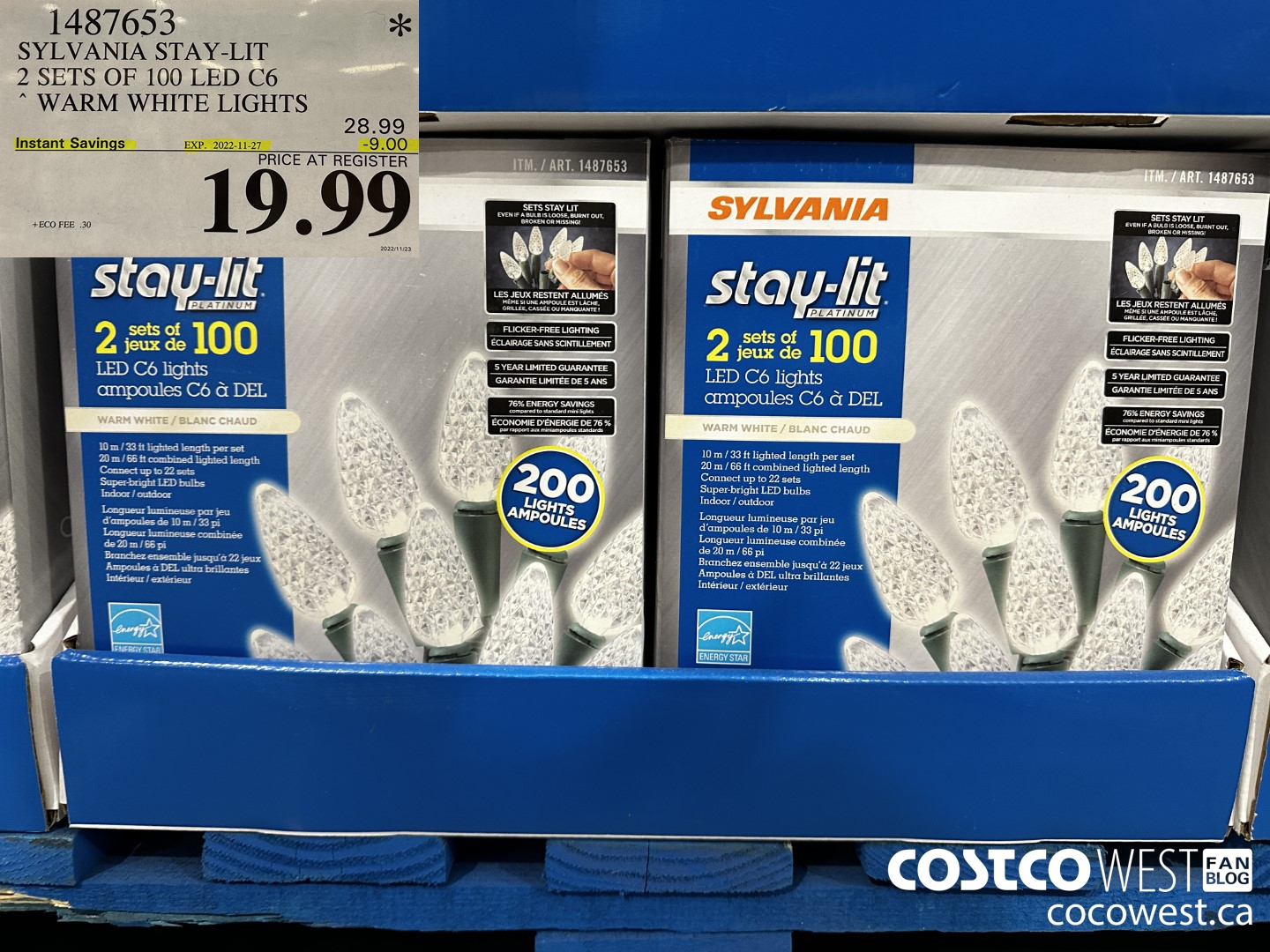 1487653 SYLVANIA STAY-LIT 2 SETS OF 100 LED C6 LIGHTS WARM WHITE LIGHTS ($9.00 INSTANT SAVINGS EXPIRES ON 2022-11-27) $19.99