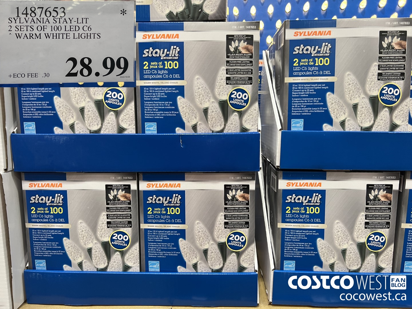 1487653 SYLVANIA STAY-LIT 2 SETS OF 100 LED C6 WARM WHITE LIGHTS $28.99