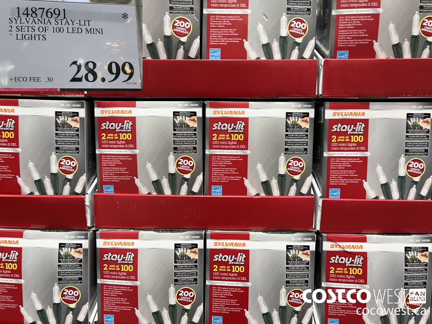 1487691 SYLVANIA STAY-LIT 2 SETS OF 100 LED MINI LIGHTS  $28.99