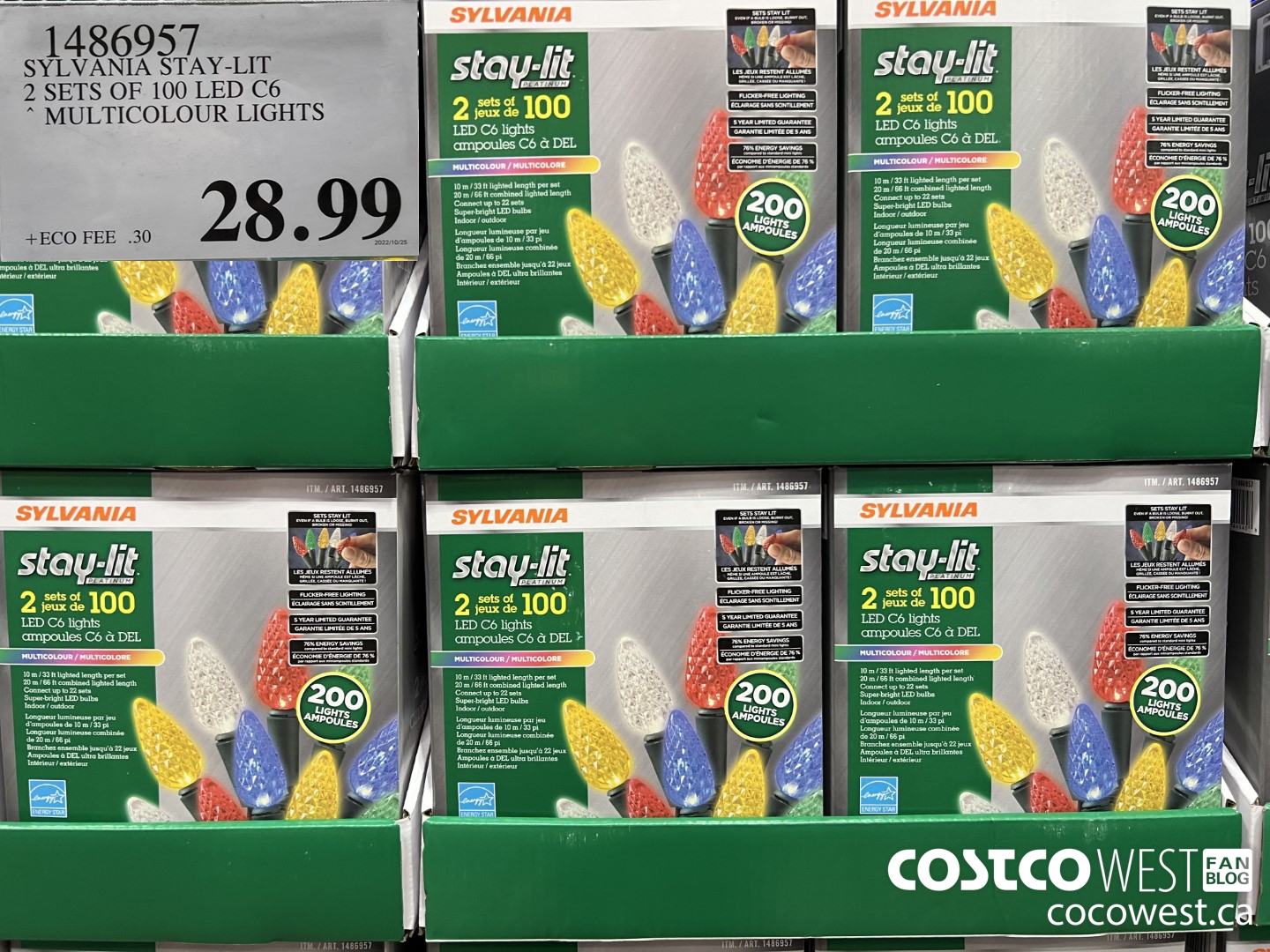 1486957 SYLVANIA STAY-LIT 2 SFTS OF 100 LED C6 LIGHTS MULTICOLOUR LIGHTS $28.99