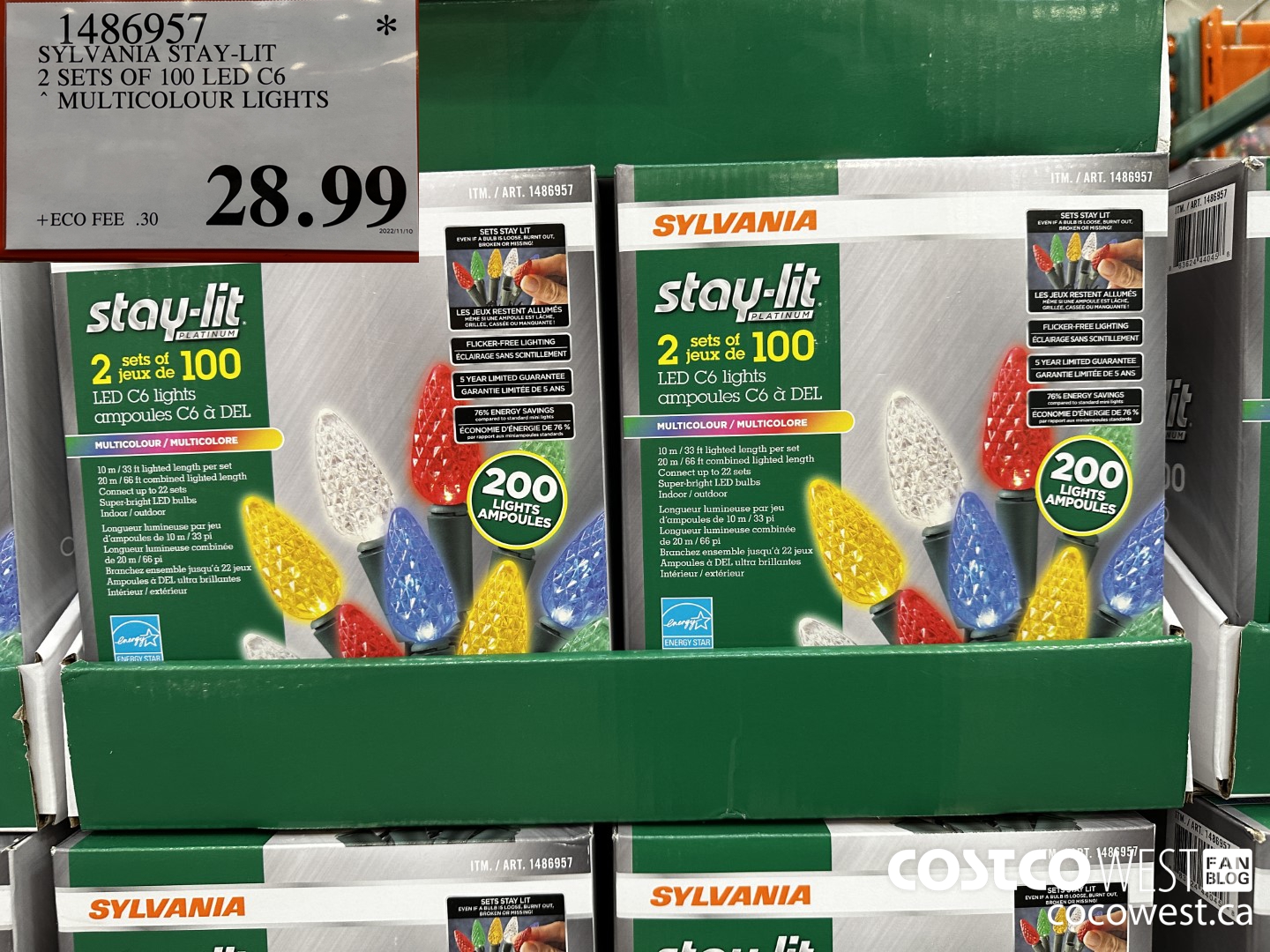 1486957 SYLVANIA STAY-LIT 2 SFTS OF 100 LED C6 LIGHTS MULTICOLOUR LIGHTS $28.99