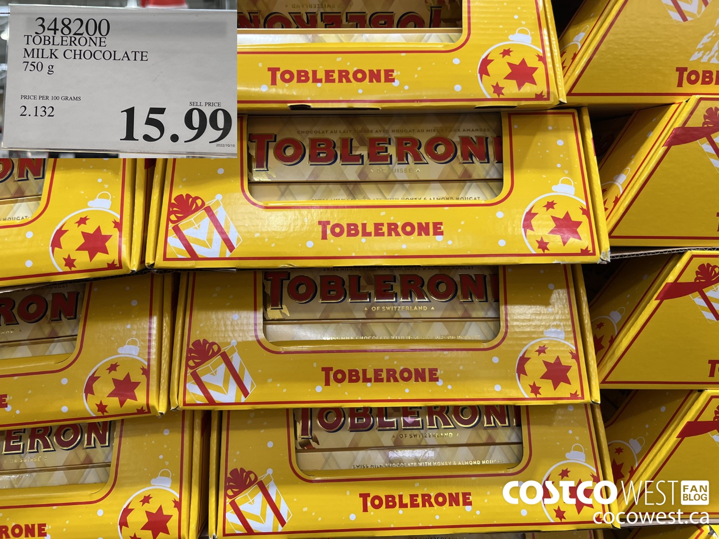 348200 TOBLERONE MILK CHOCOLATE 750 G $15.99