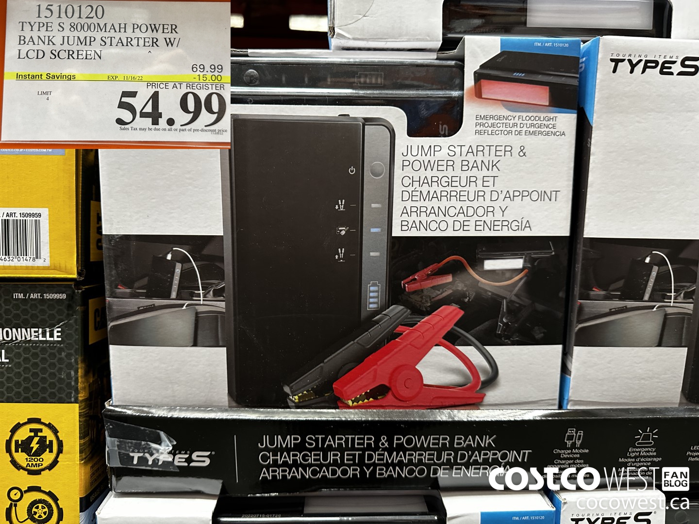 1510120 TYPE S 8000MAH POWER BANK JUMP STARTER W/ LCD SCREEN ($15.00 INSTANT SAVINGS EXPIRES ON 2022-11-16) $54.99