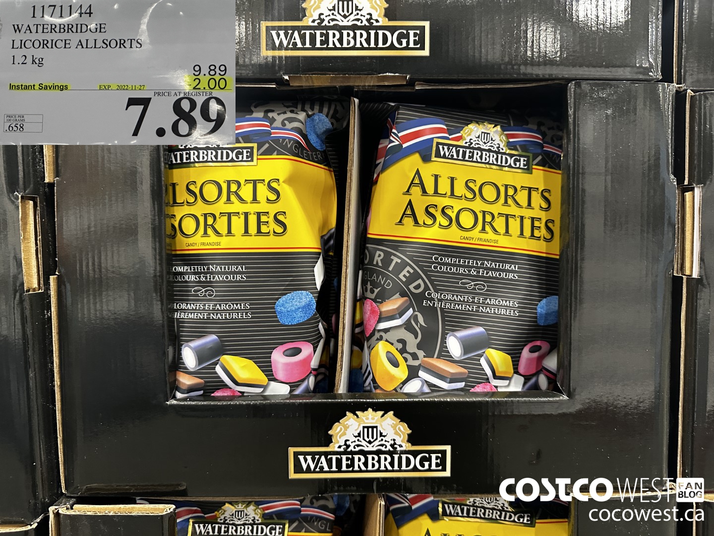 1171144 WATERBRIDGE LICORICE ALLSORTS 1.2 kg  ($2.00 INSTANT SAVINGS EXPIRES ON 2022-11-27) $7.89