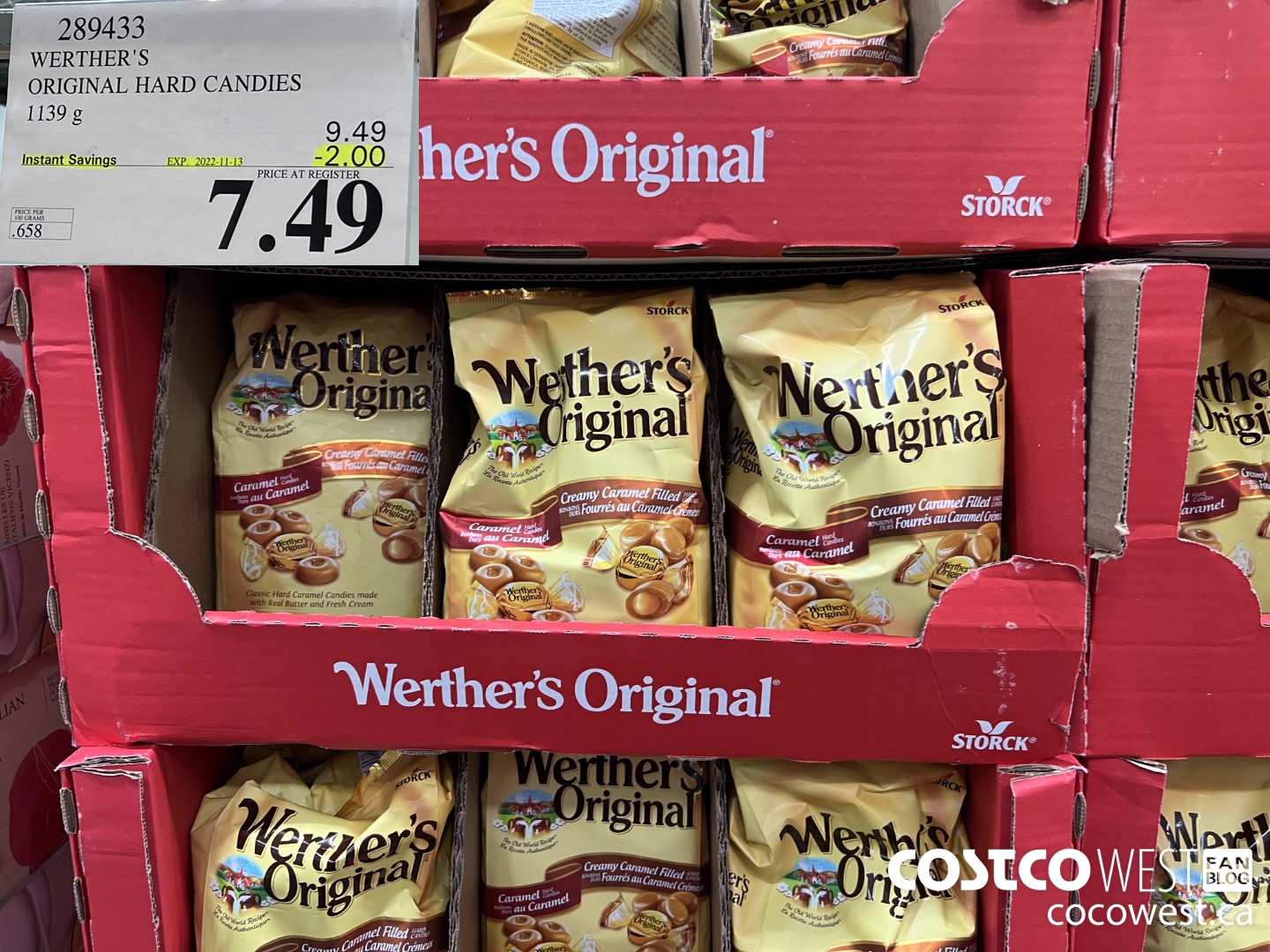 289433 WERTHER'S ORIGINAL HARD CANDIES 1139G ($2.00 INSTANT SAVINGS EXPIRES ON 2022-11-13) $7.49