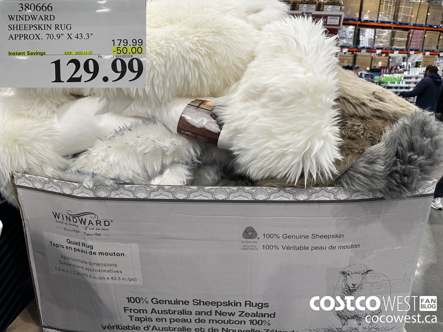 380666 WINDWARD SHEEPSKIN RUG APPROX. 70.9
