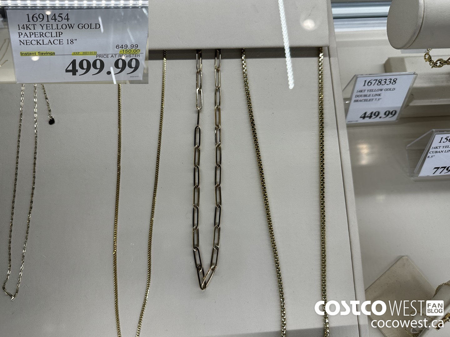 1691454 14KT YELLOW GOLD PAPERCLIP NECKLACE 18