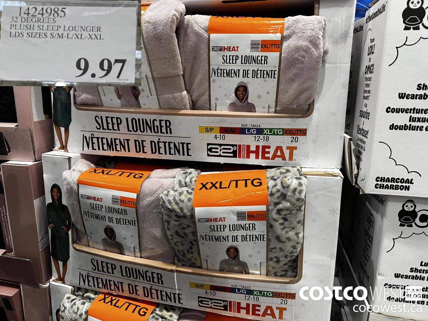 1424985 32 DEGREES PLUSH HOODED LOUNGER LADIES SIZES S/M-L/XL-XXL $9.97