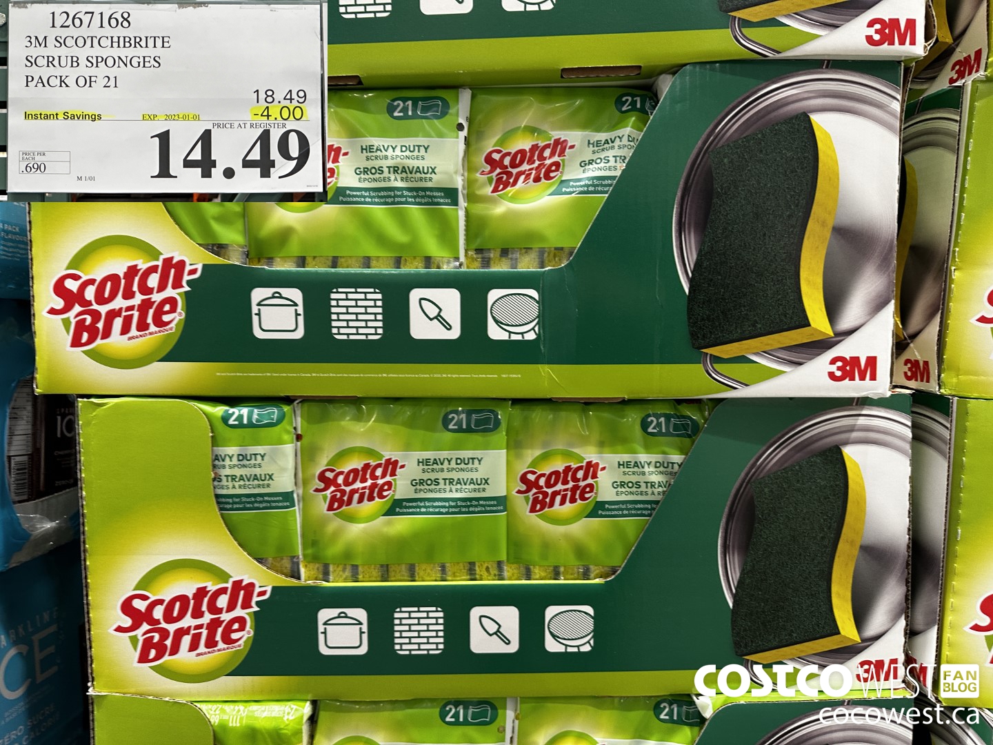 1267168 3M SCOTCHBRITE SCRUB SPONGES PACK OF 21 ($4.00 INSTANT SAVINGS EXPIRES ON 2023-01-01) $14.49