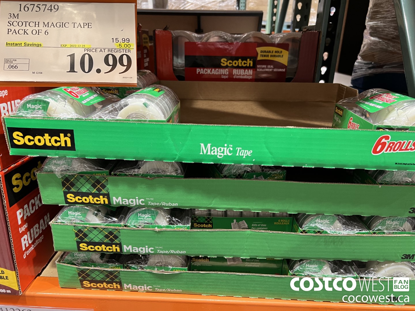675749 3M SCOTCH MAGIC TAPE PACK OF 6 ($5.00 INSTANT SAVINGS EXPIRES ON 2022-12-25) $10.99
