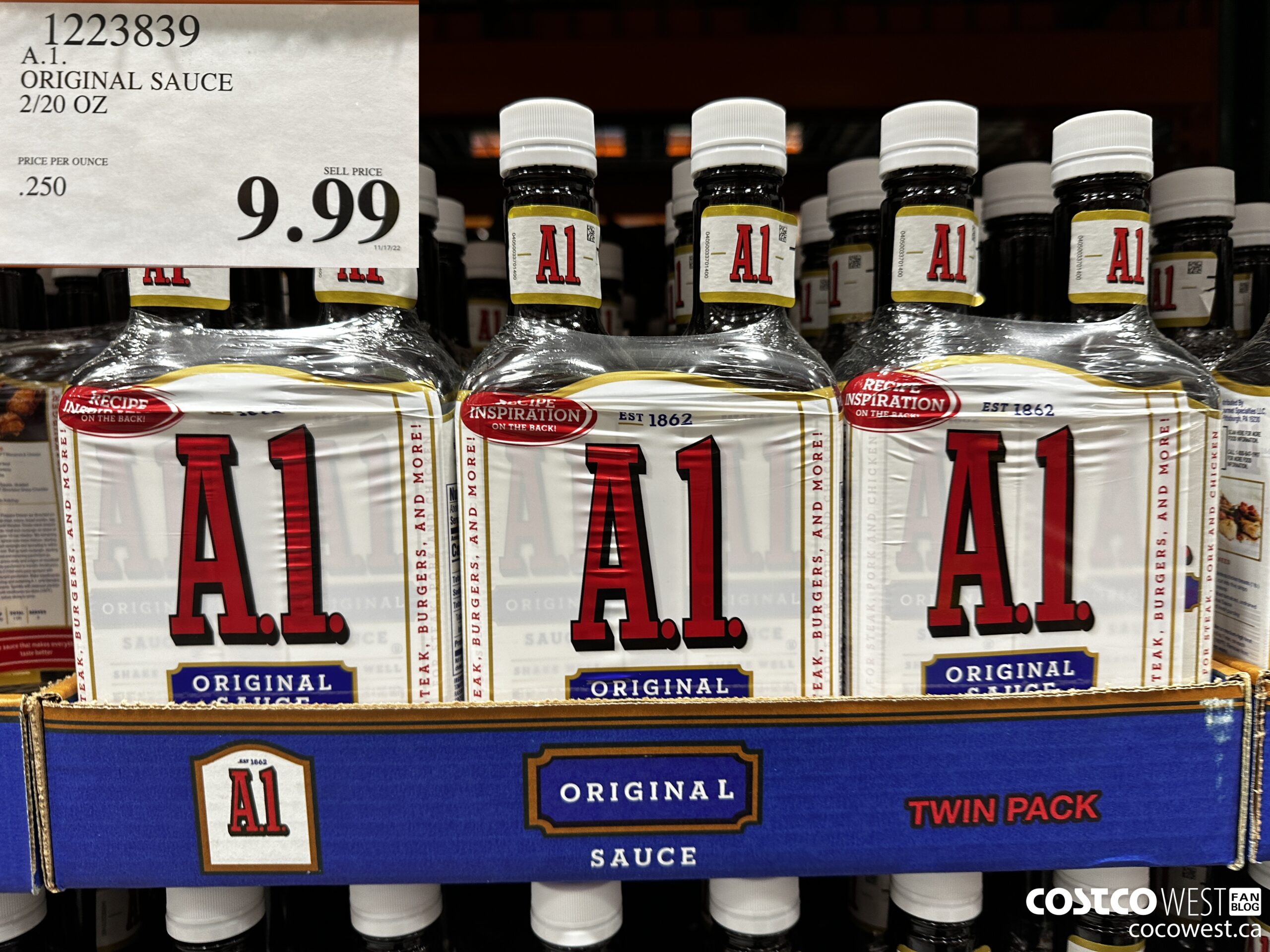 1223839 A.1. ORIGINAL SAUCE 2/20 OZ $9.99