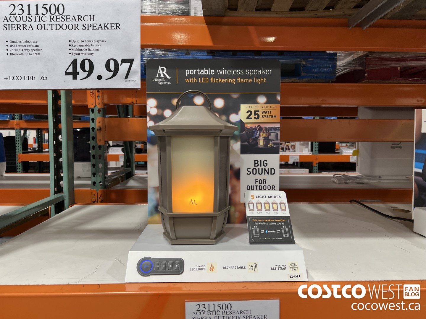 2311500 ACOUSTIC RESEARCH SIERRA OUTDOOR SPEAKER $49.97