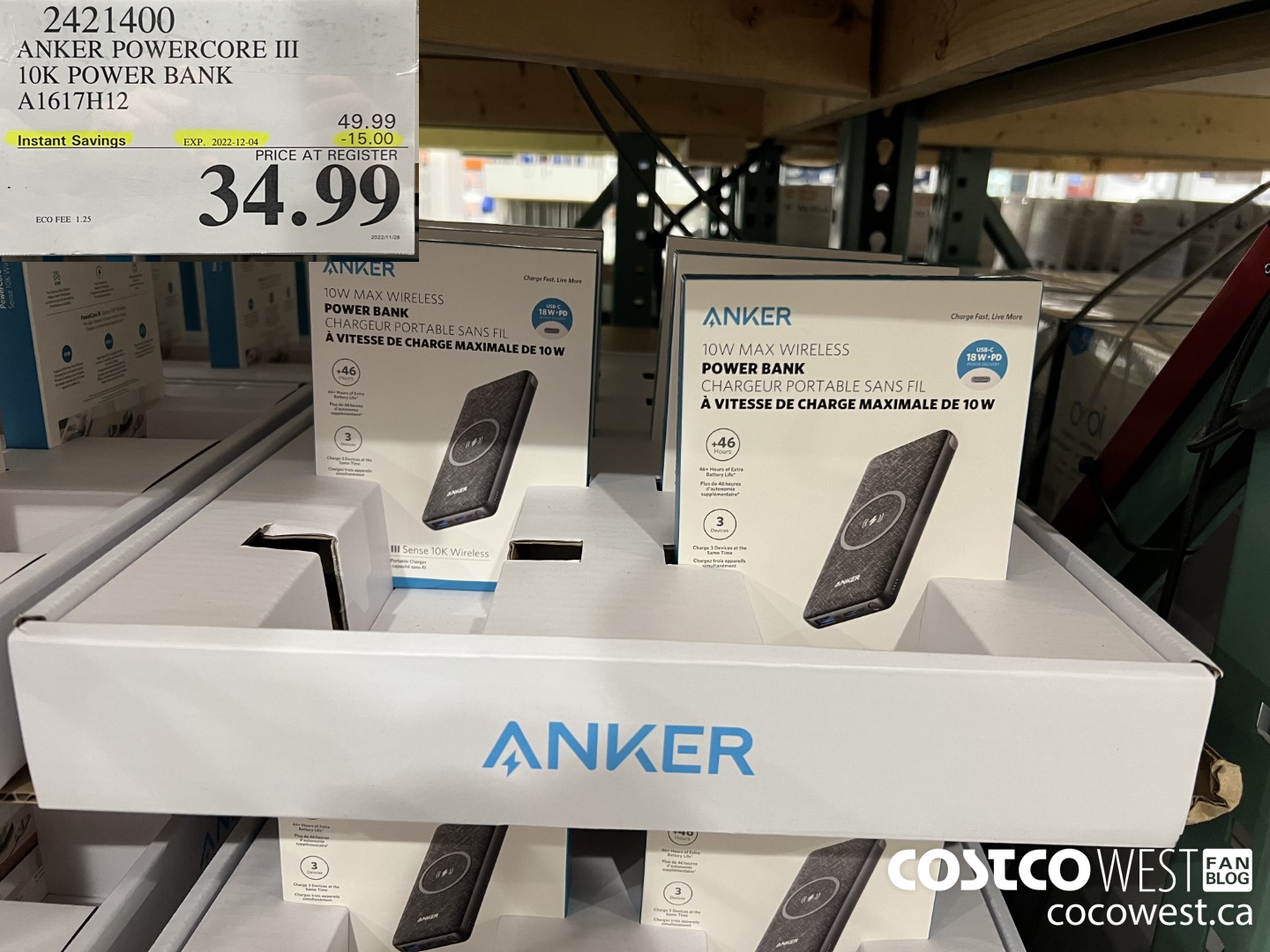 2421400 ANKER POWERCORE III 10K POWER BANK A1617H12 ($15.00 INSTANT SAVINGS EXPIRES ON 2022-12-04) $34.99