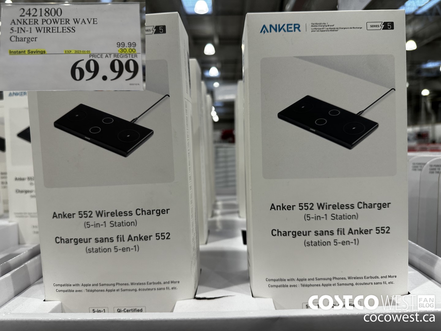 2421800 ANKER POWER WAVE 5-IN-1 WIRELESS CHARGER ($30.00 INSTANT SAVINGS EXPIRES ON 2023-01-01) $69.99
