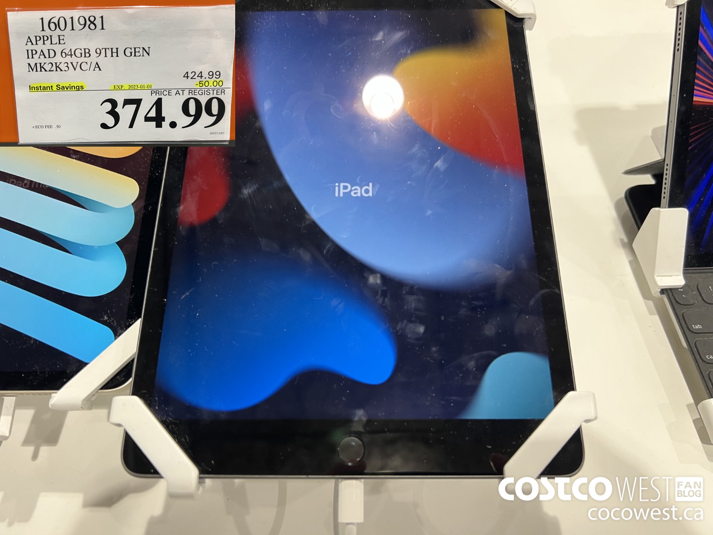 1601981 APPLE IPAD 64GB SPG MK2K3VC/A ($50.00 INSTANT SAVINGS EXPIRES ON 2023-01-01) $374.99