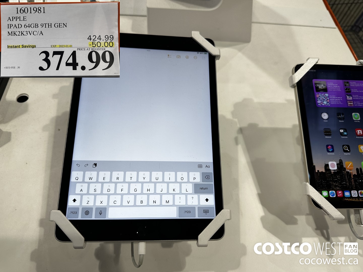 1601981 APPLE IPAD 64GB SPG MK2K3VC/A ($50.00 INSTANT SAVINGS EXPIRES ON 2023-01-01) $374.99