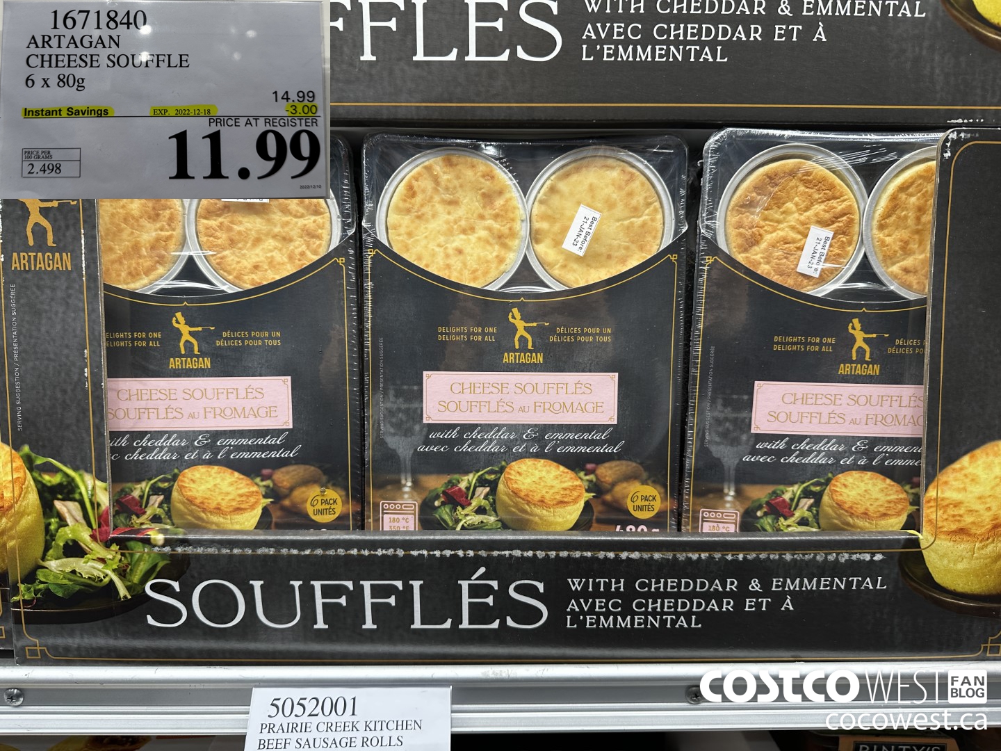 1671840 ARTAGAN CHEESE SOUFFLE 6 X 80G ($3.00 INSTANT SAVINGS EXPIRES ON 2022-12-18) $11.99