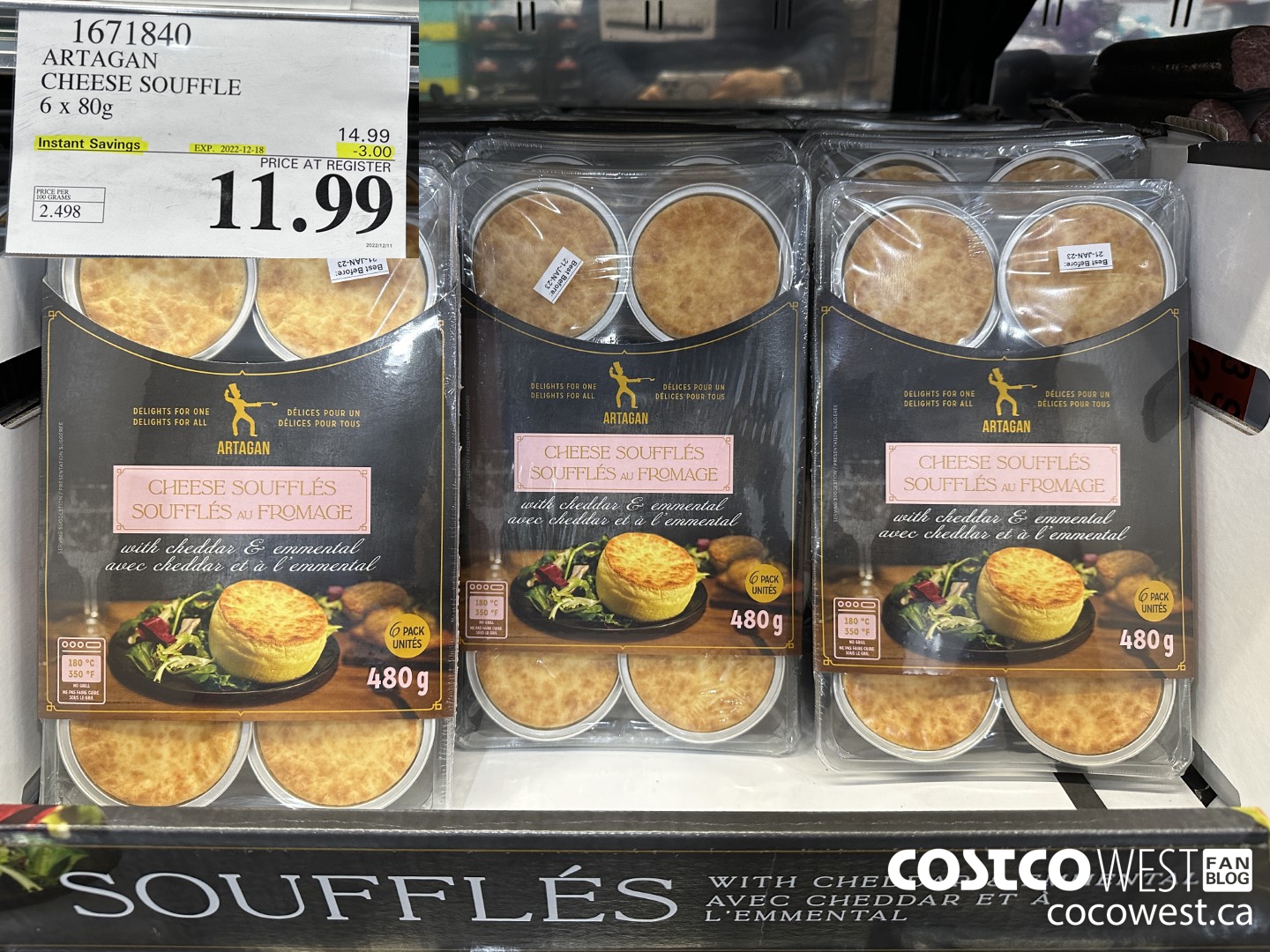 1671840 ARTAGAN CHEESE SOUFFLE 6 X 80G ($3.00 INSTANT SAVINGS EXPIRES ON 2022-12-18) $11.99