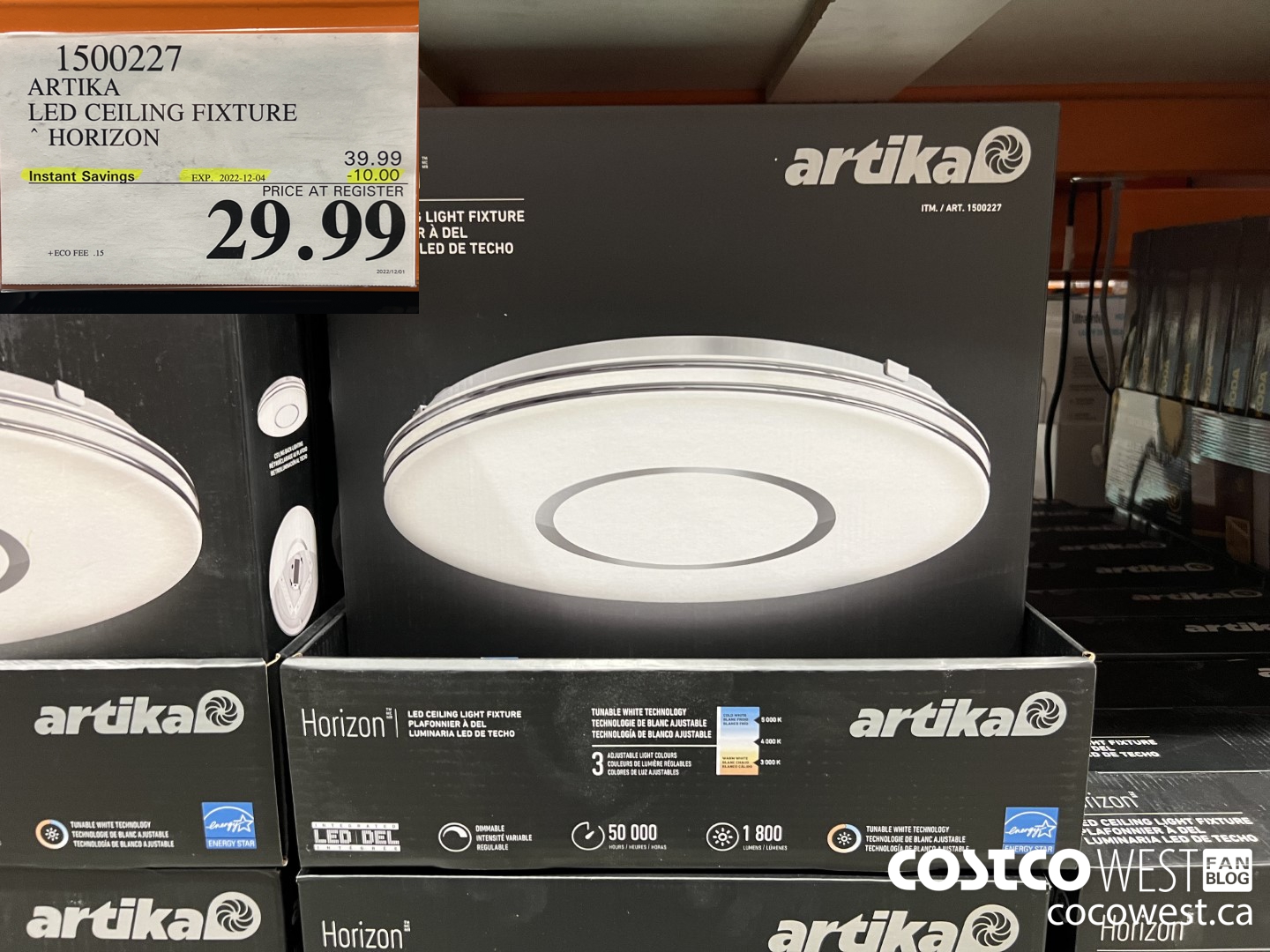 1500227 ARTIKA LED CEILING FIXTURE HORIZON  ($10.00 INSTANT SAVINGS EXPIRES ON 2022-12-04) $29.99