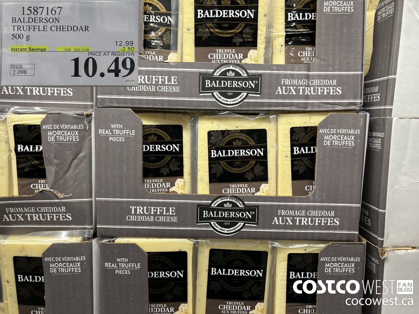 1587167 BALDERSON TRUFFLE CHEDDAR 500 g ($2.50 INSTANT SAVINGS EXPIRES ON 2022-12-09) $10.49