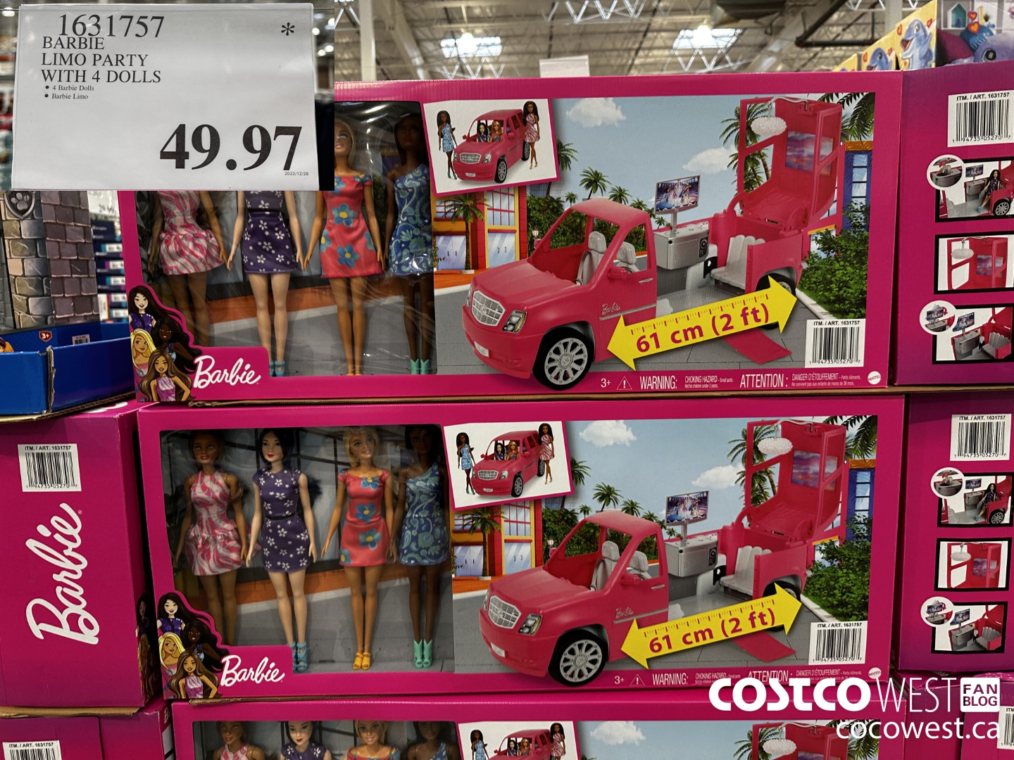 1631757 BARBIE LIMO PARTY WITH 4 DOLLS $49.97
