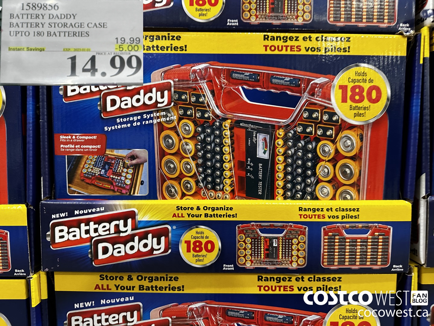 1589856 BATTERY DADDY BATTERY STORAGE CASE UP TO 180 BATTERIES ($5.00 INSTANT SAVINGS EXPIRES ON 2023-01-01) $14.99